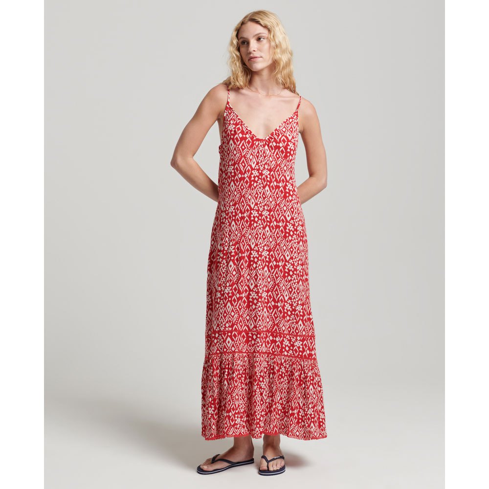 Платье Superdry Vintage Long Beach Cami, красный