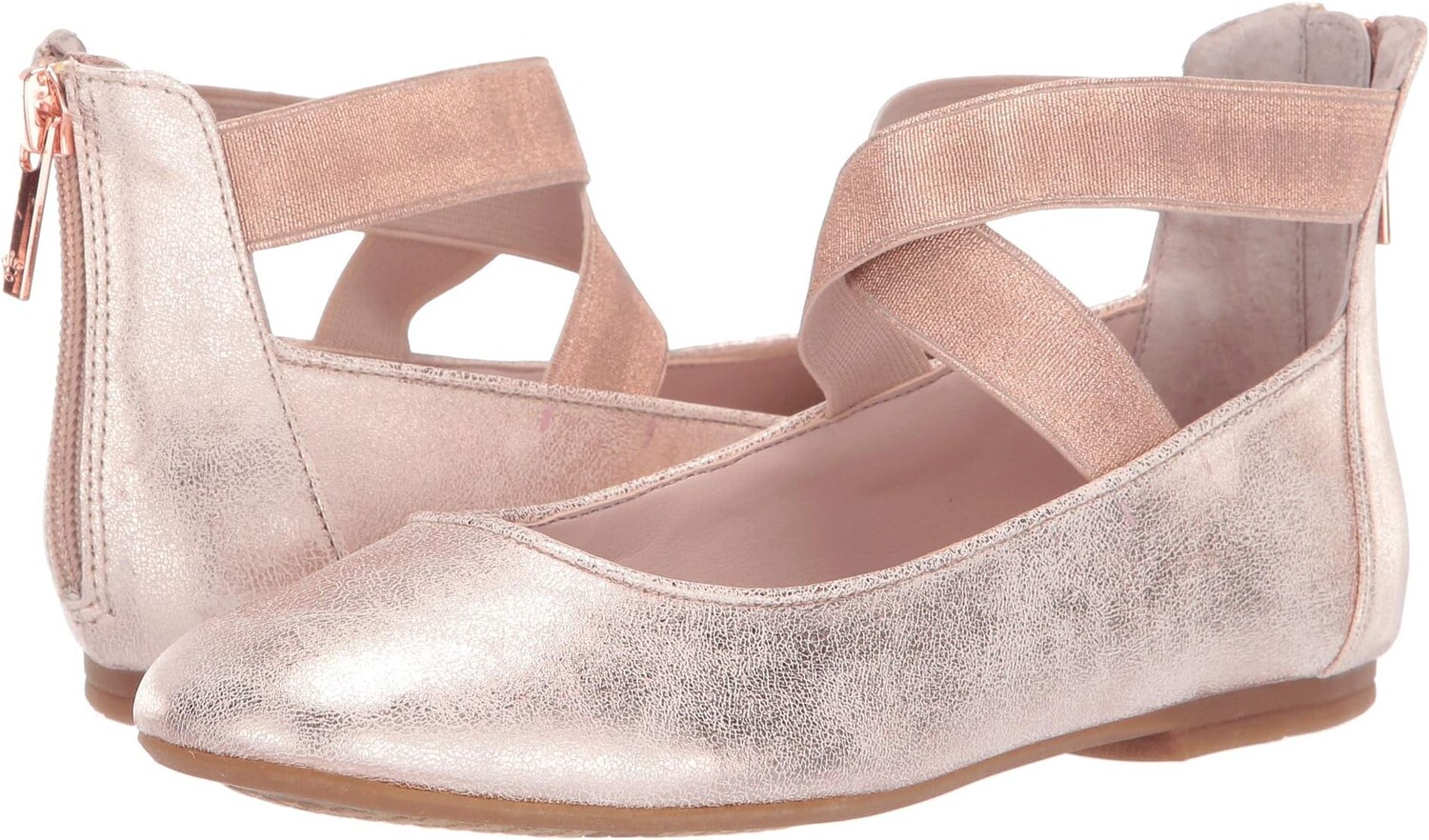 

Туфли на плоской подошве Nina Kids Marissa, цвет Rose Gold Distressed