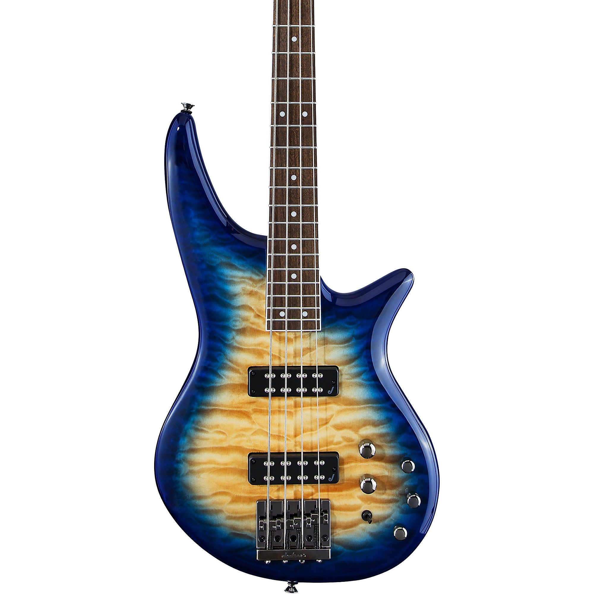 цена Jackson JS Series Spectra Bass JS3Q Amber Blue Burst