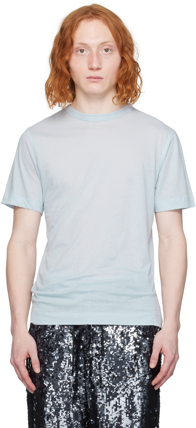 

Синяя футболка с круглым вырезом Dries Van Noten