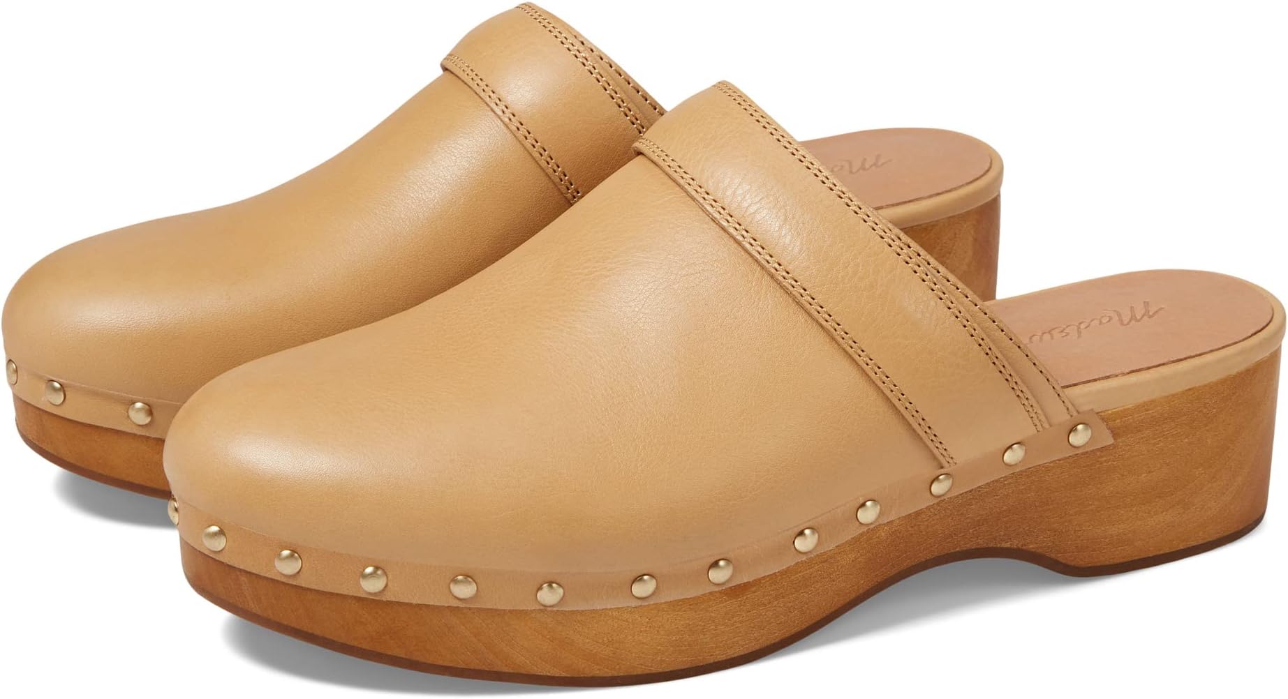 Сабо The Cecily Clog in Oiled Leather Madewell, цвет Dried Straw