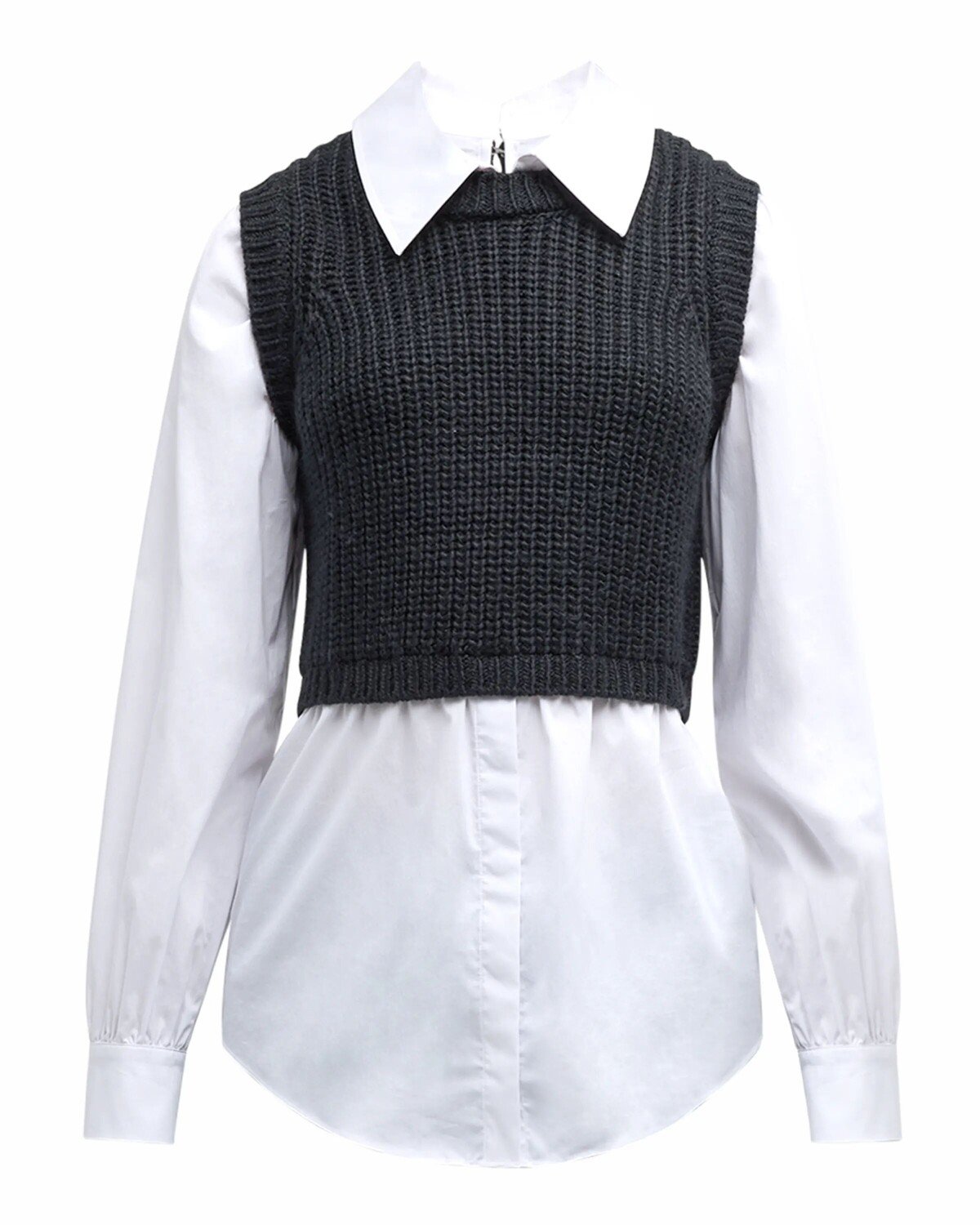 

Комбинированный свитер Mara Shaker Stitch Cinq A Sept, черный