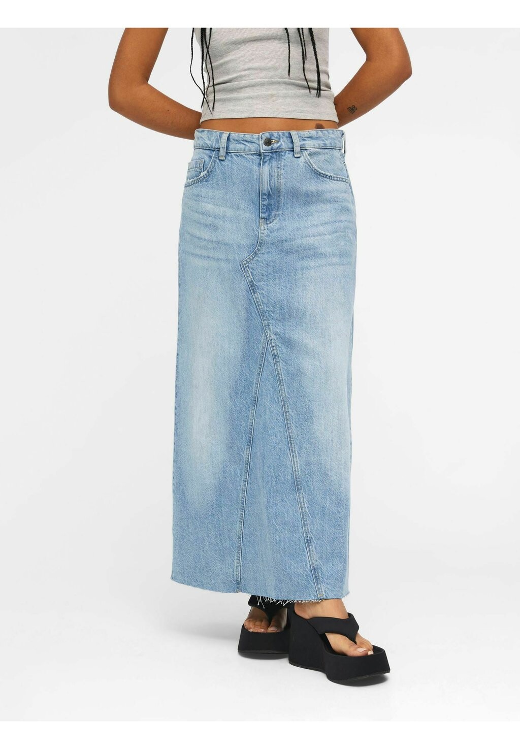 

Расклешенный низ Object OBJHARLOW LONG SKIRT, цвет light blue denim