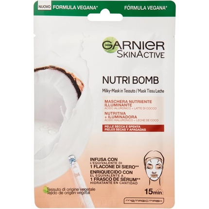 Skinactive Nutri Bomb Питательная осветляющая тканевая маска, Garnier