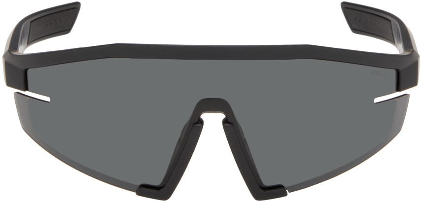 

Черные солнцезащитные очки Linea Rossa Shield Prada Eyewear, цвет Black