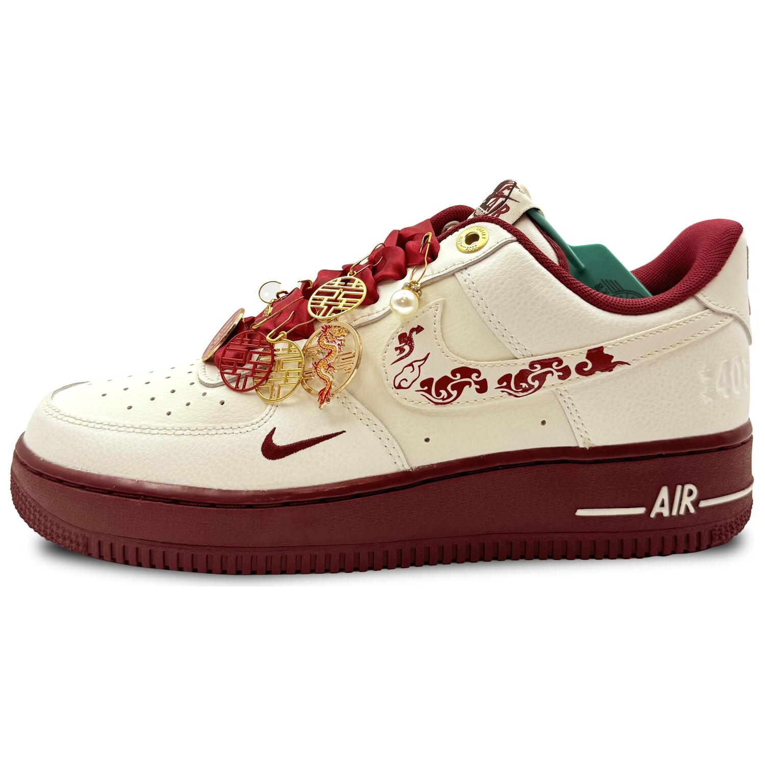 

Кроссовки Nike Air Force 1 Skateboarding Shoes Women's Low-top Beige/Red, бежевый/красный