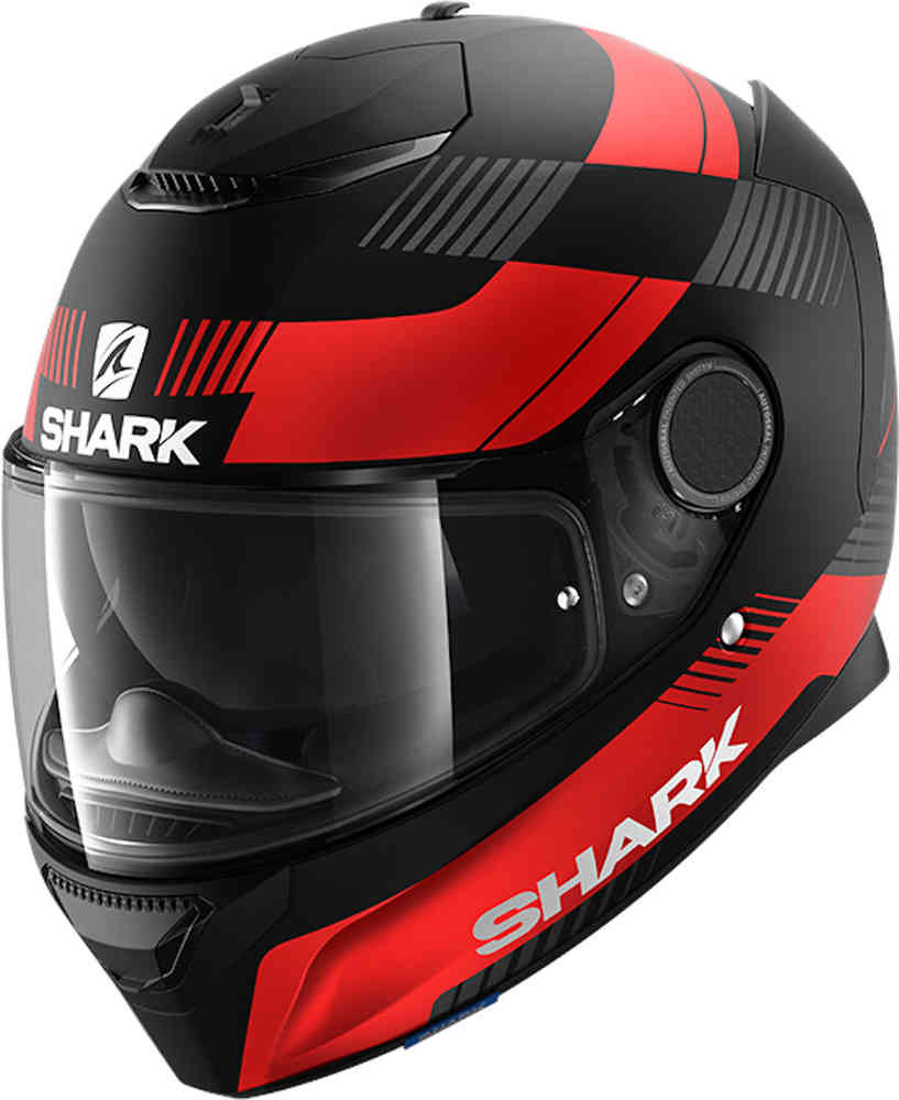 цена Спартанский Страд Шлем Shark, черный матовый/красный