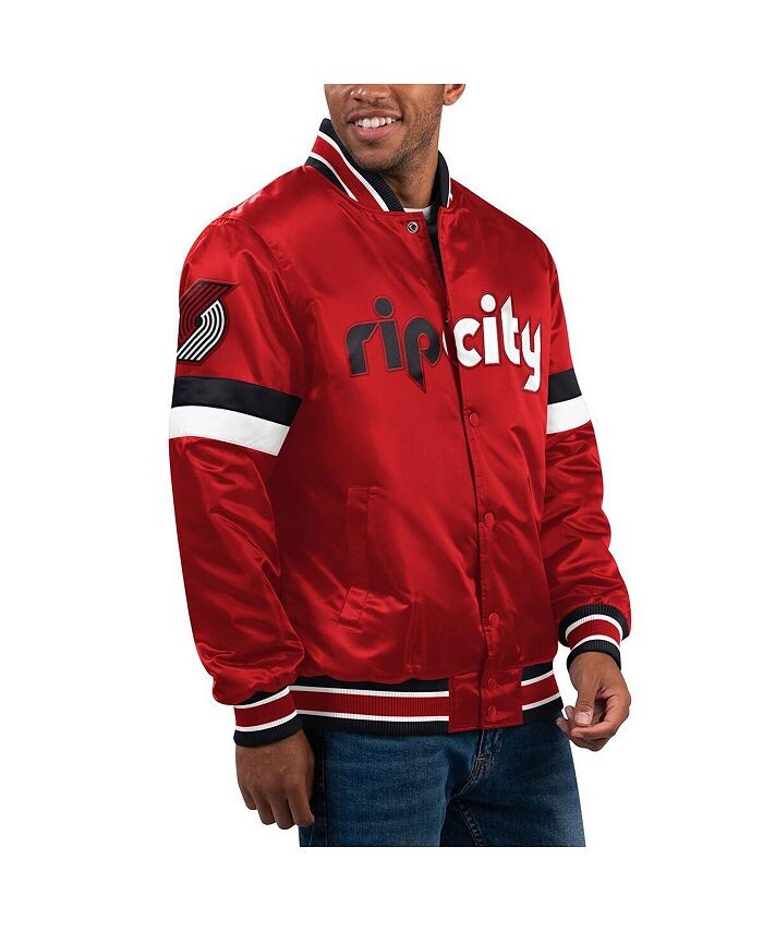 

Мужская красная университетская куртка Portland Trail Blazers Home Game из атласа с застежкой на пуговицы Starter, красный