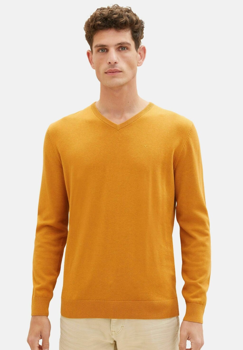 Свитер Basic V-Neck TOM TAILOR, цвет orange