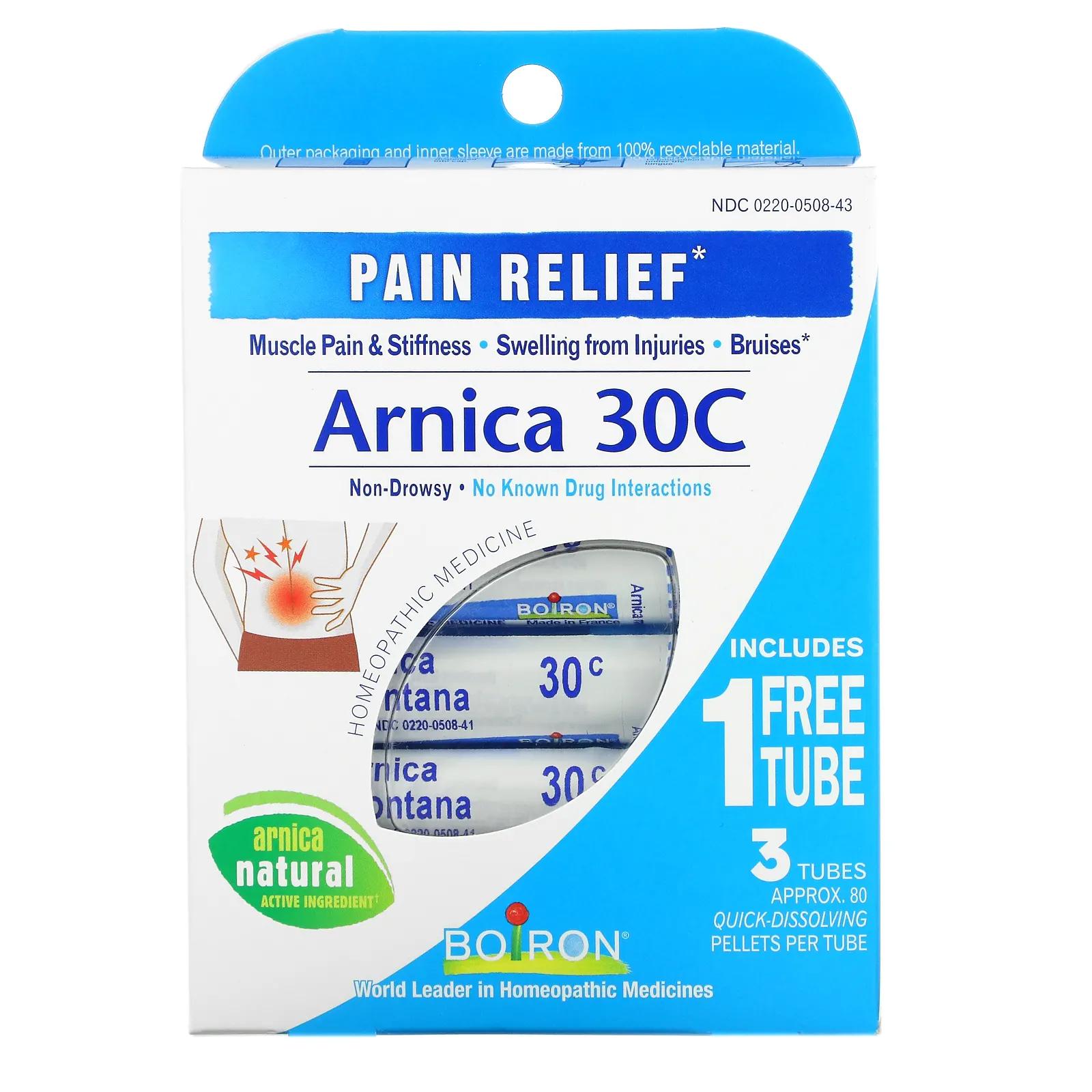 Boiron Single Remedies Arnica 30C обезболивающее 3 тюбика 80 пеллет в каждом boiron single remedies сепия 30 c 80 гранул