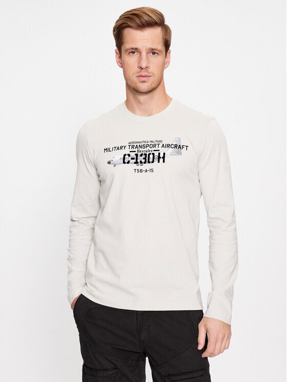 

Классический крой с длинными рукавами Aeronautica Militare, серый
