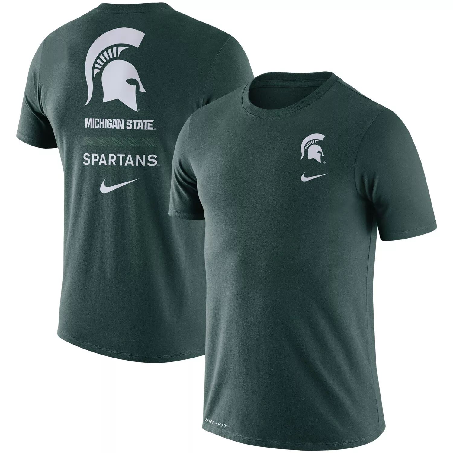 

Мужская зеленая футболка с логотипом Michigan State Spartans DNA Performance Nike, Зеленый