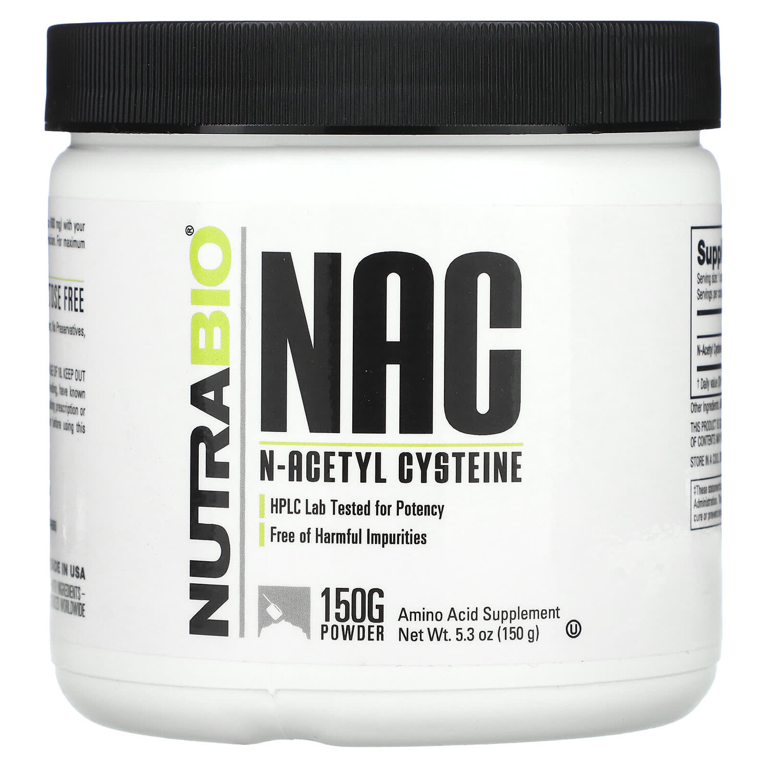 

NAC, N-ацетилцистеин, 150 г (5,3 унции), NutraBio