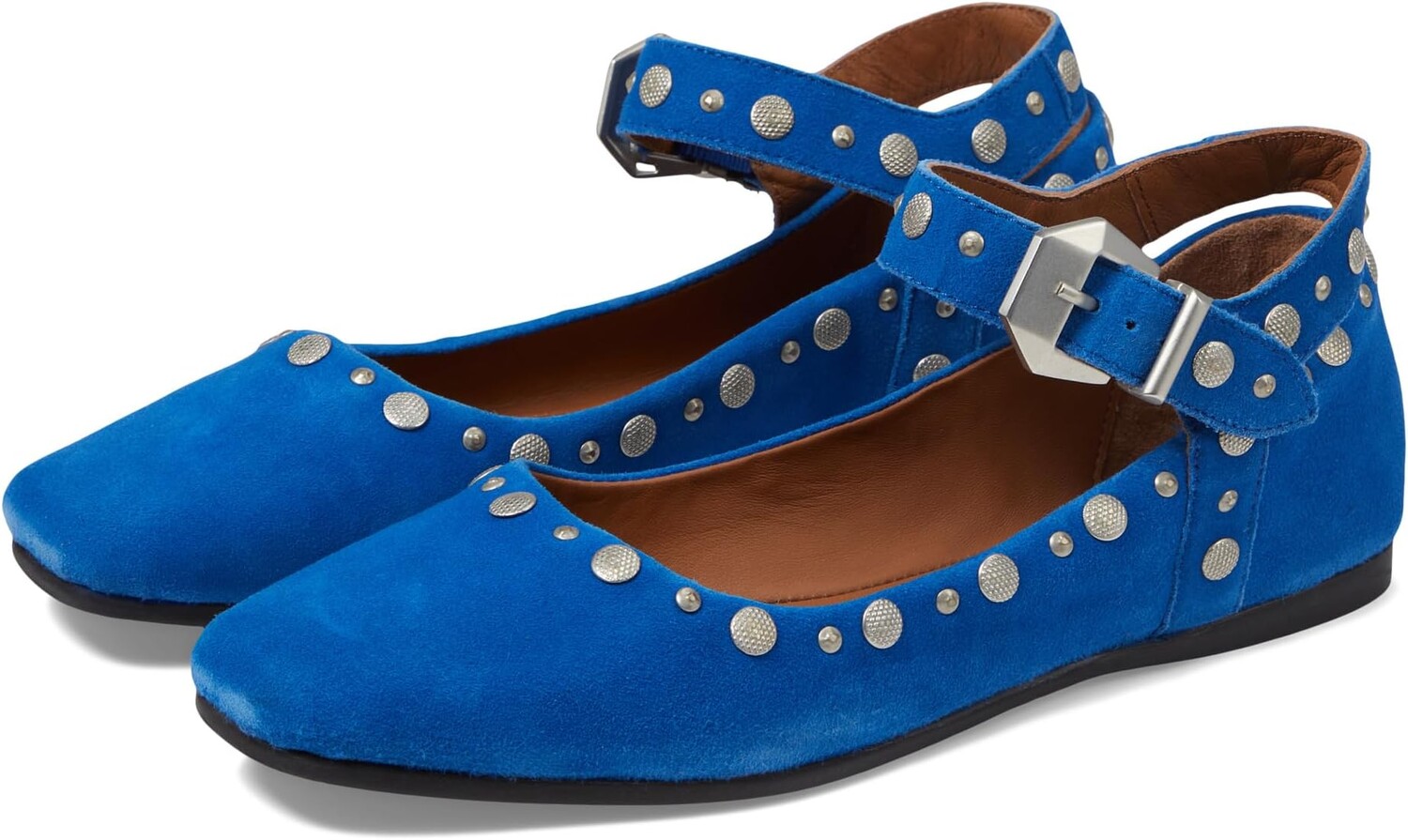 

Балетки Mystic Mary Jane Flat Free People, цвет Electric Blue Suede