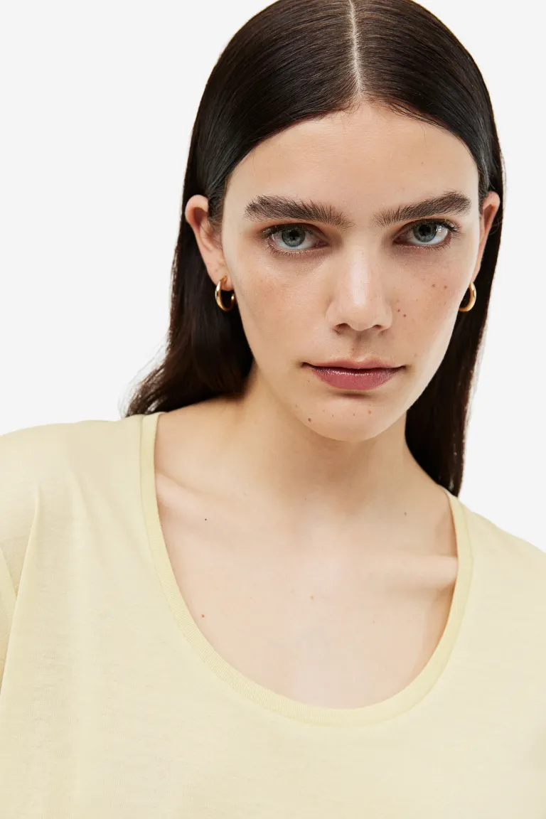 

Футболка из смесового шелка H&M, желтый
