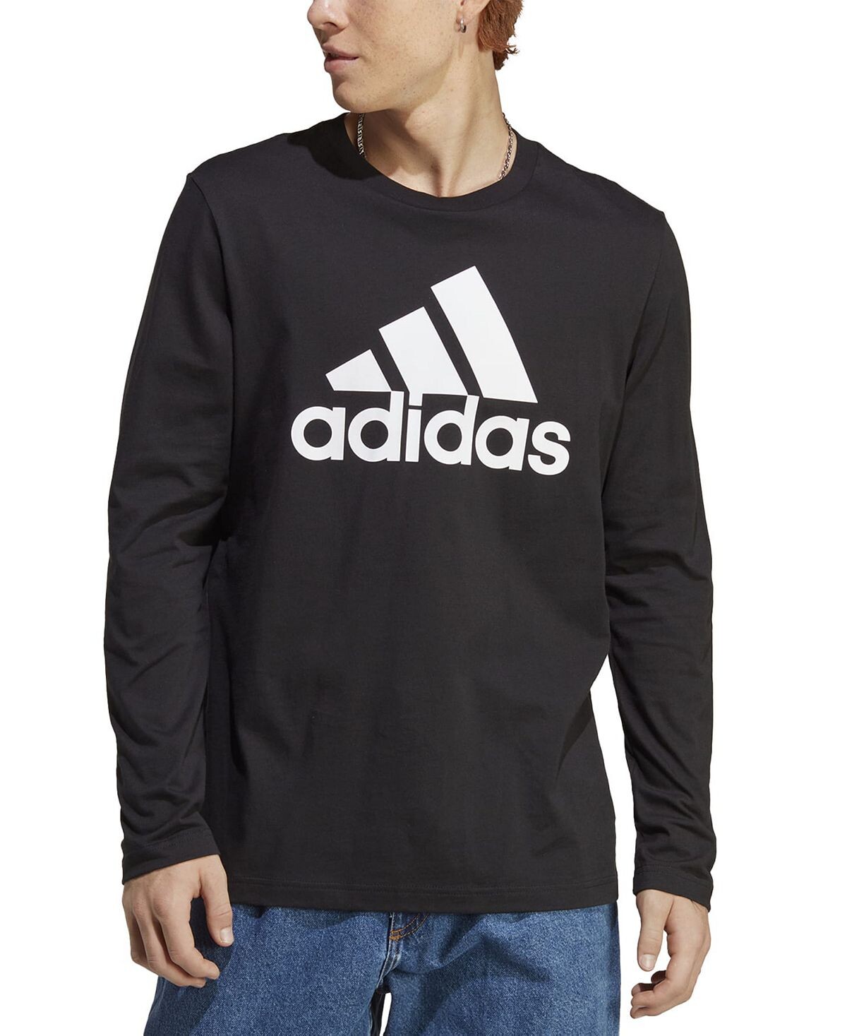 

Мужская базовая футболка с круглым вырезом и длинными рукавами Badge of Sport adidas