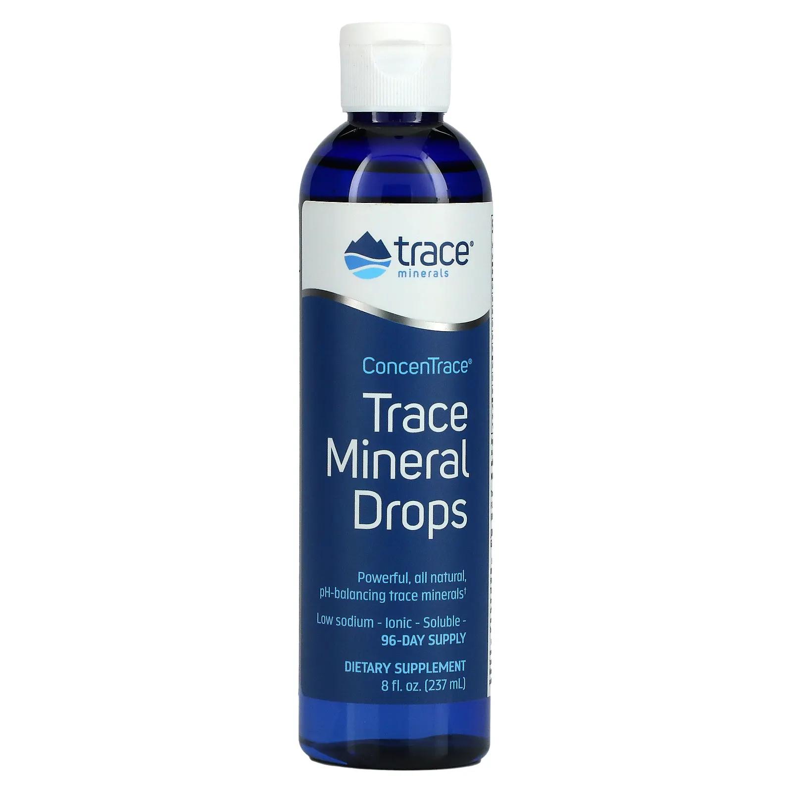 Trace Minerals Research ConcenTrace микроэлементы в форме капель 8 жидких унций (237 мл) trace minerals concentrace trace minerals лимон лайм 30 жидких унций 887 мл trace minerals