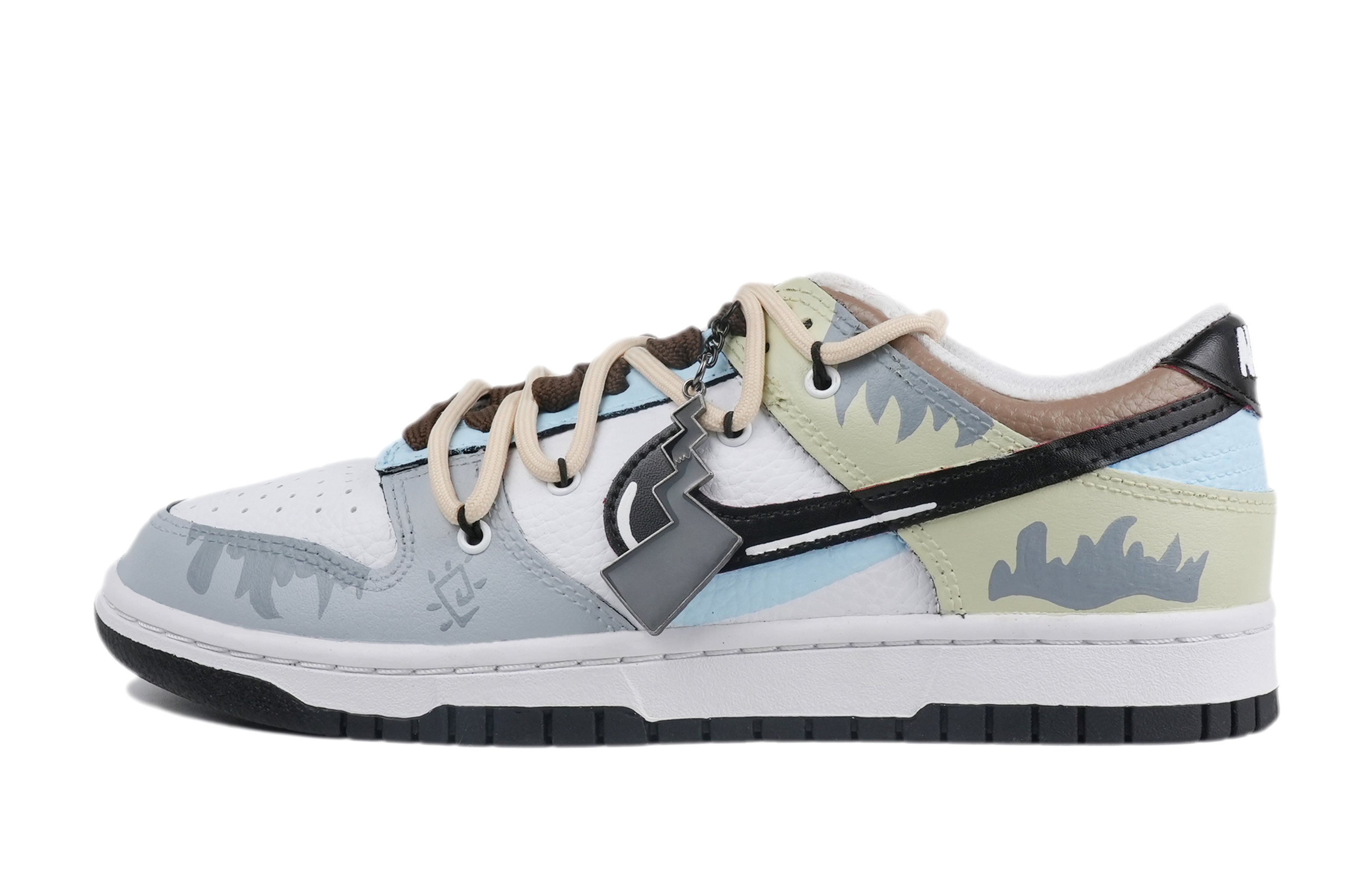 

Кроссовки Nike Dunk Skateboarding Shoes Women's Low-top Green/gray, серебряный