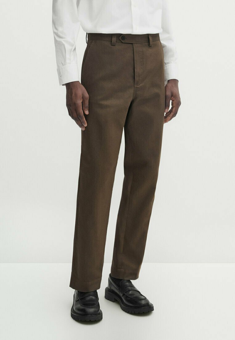 Брюки Studio Wide Fit Massimo Dutti, коричневый брюки massimo dutti wide leg cotton blend studio коричневый