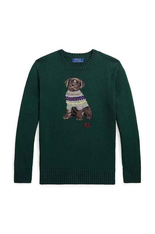

Детский хлопковый свитер Polo Ralph Lauren, зеленый