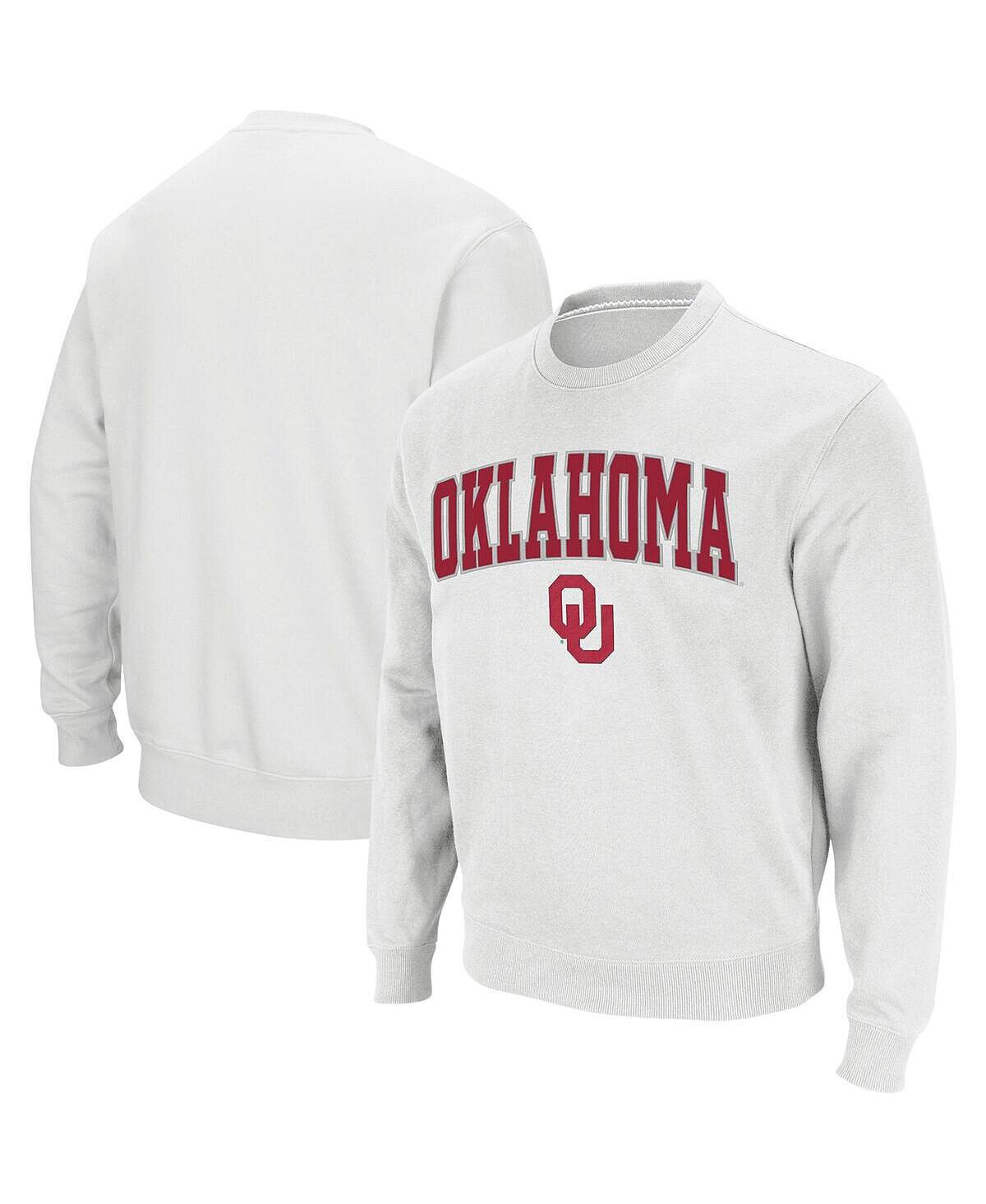 

Мужской белый свитшот с круглым вырезом Oklahoma owners Arch & Logo Colosseum