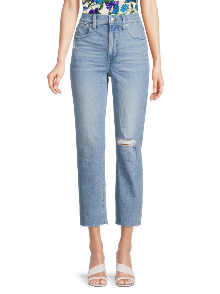 

Идеальные винтажные укороченные прямые джинсы Madewell, цвет Coney Wash Blue