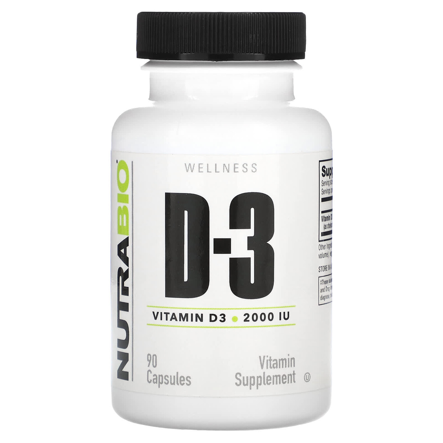 

Витамин D-3, 2000 МЕ, 90 капсул, NutraBio