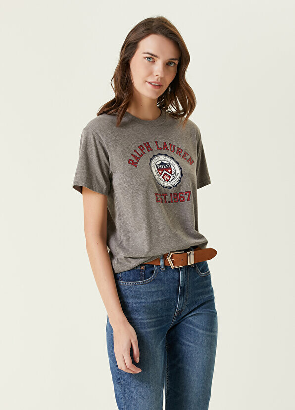 

Серая футболка с логотипом Polo Ralph Lauren, Серый