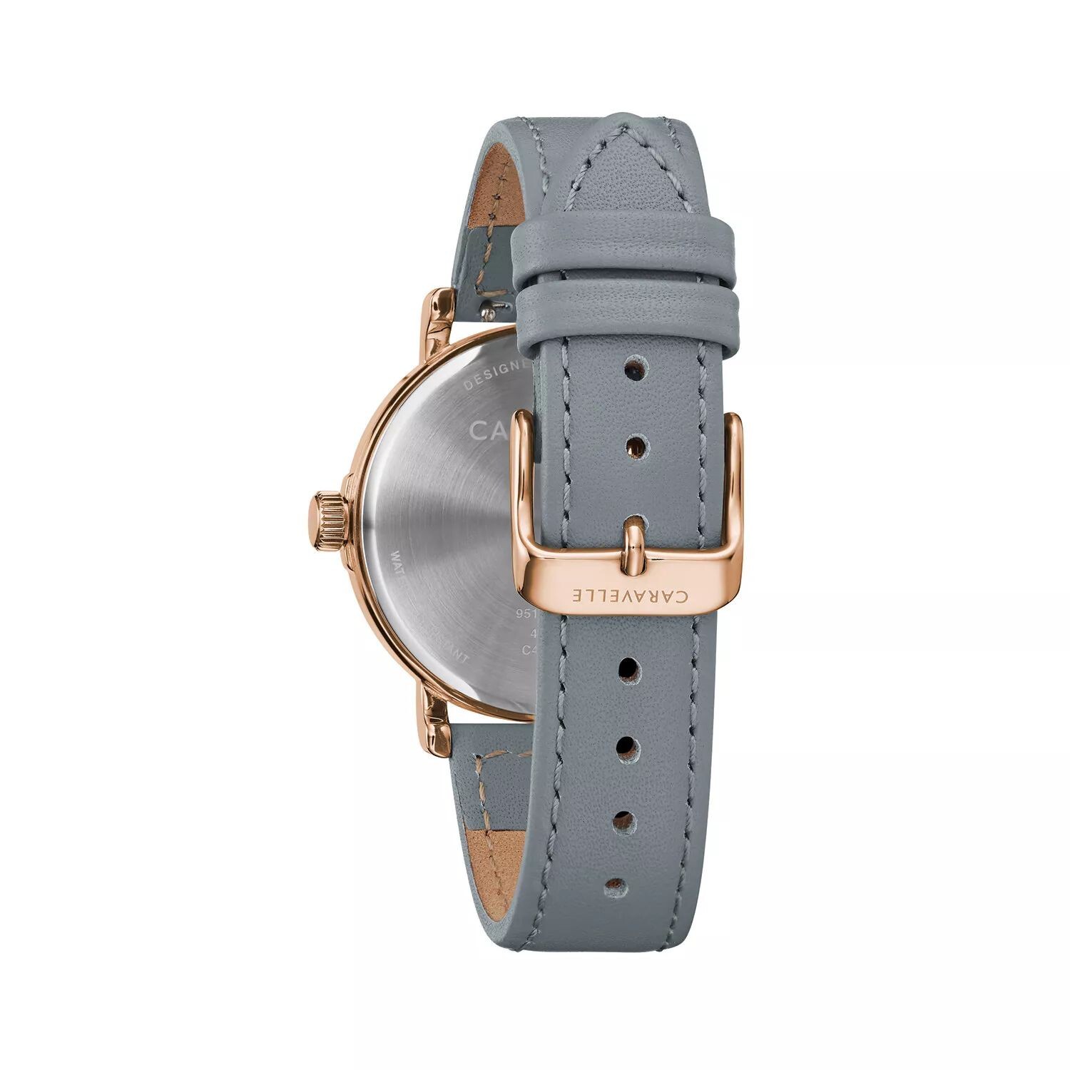 

Женские часы с серым кожаным ремешком с кристаллами и акцентом — 44L257 Caravelle by Bulova