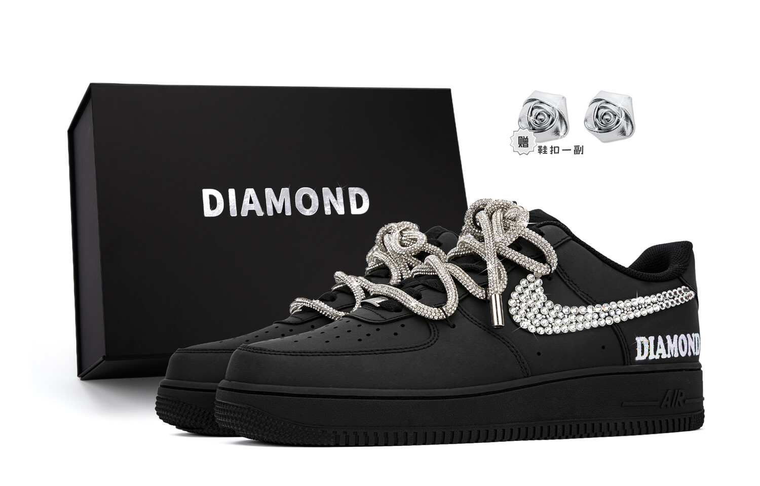 

Кроссовки Nike Air Force 1 Skateboarding Shoes Unisex Low-top, цвет Black Powder - Gift Box Edition