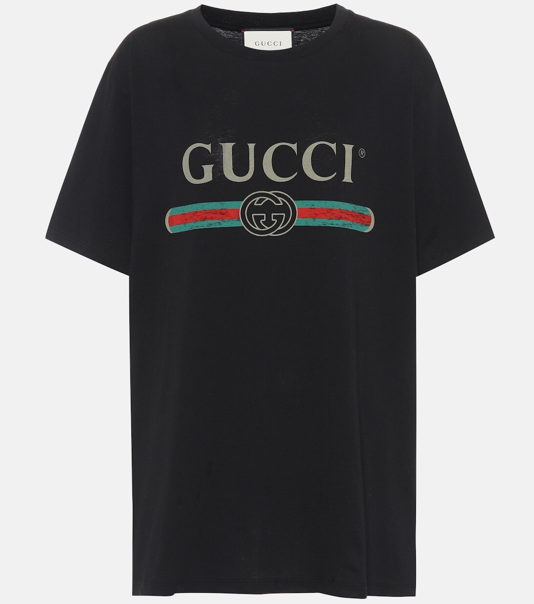 

Хлопковая футболка с принтом Gucci, черный