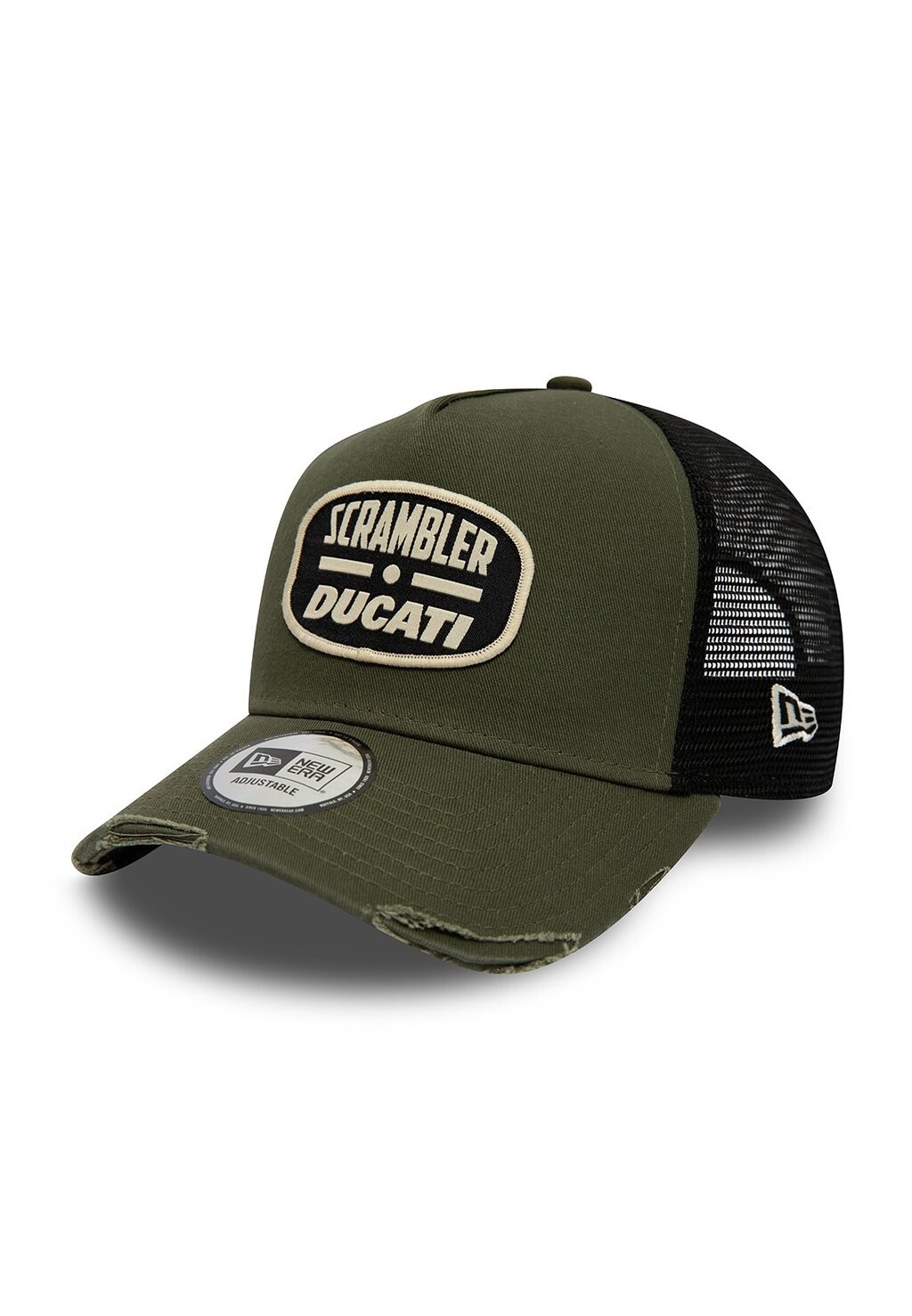 

Бейсболка SCRAMBLER EFRAME TRUCKER ADJUSTABLE DUCATI New Era, цвет khaki