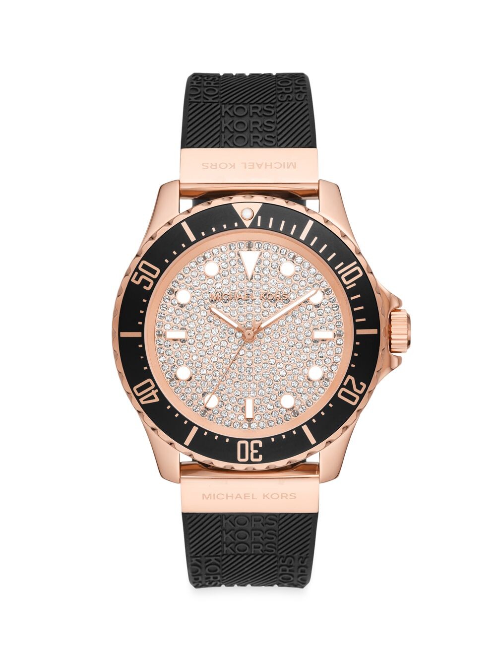 

Часы Everest Goldtone, кубический цирконий и силикон Michael Kors, золотой