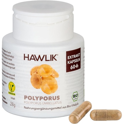 цена HAWLIK Капсулы с экстрактом полипора и витамином С, 60 капсул
