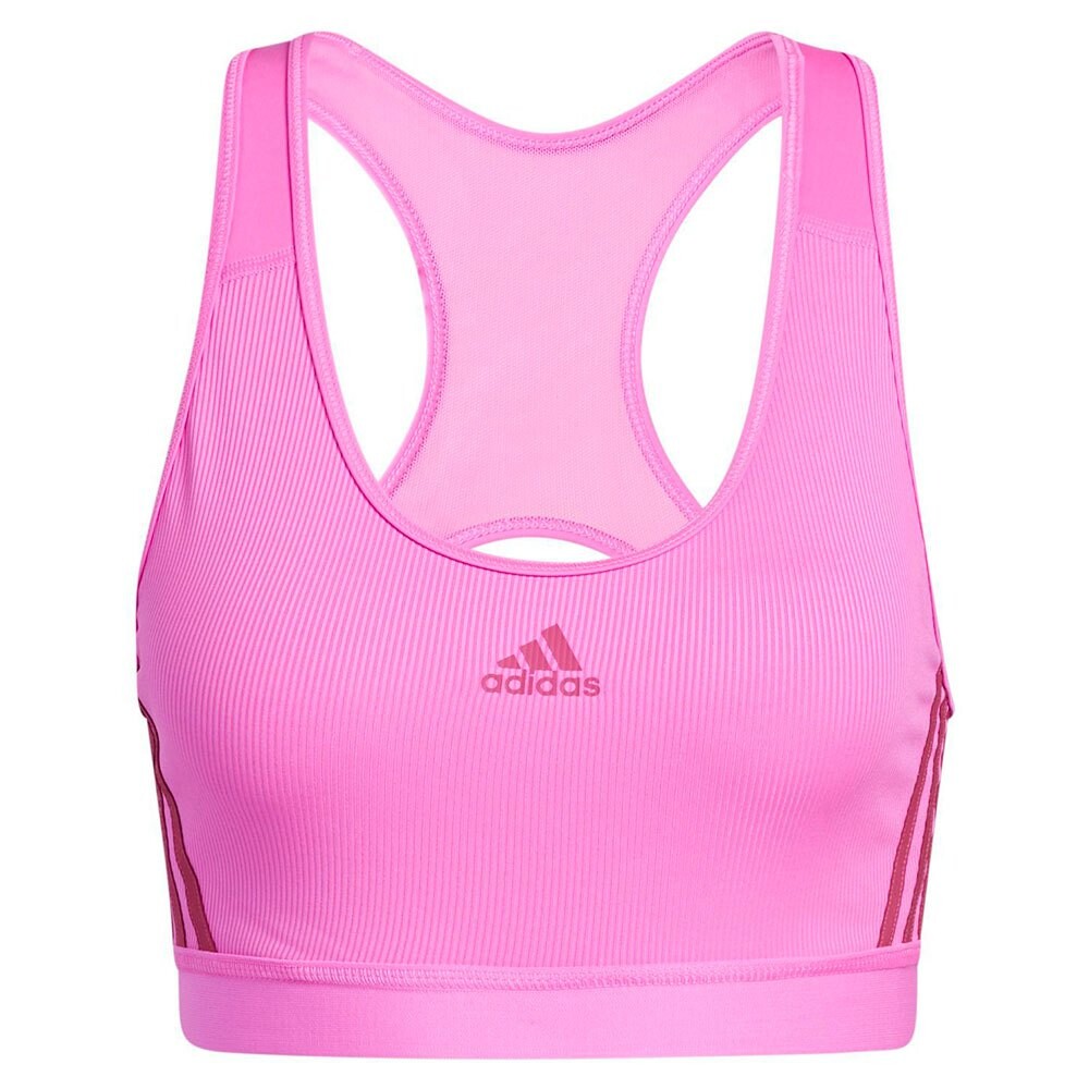 

Спортивный бюстгальтер adidas Believe This 3 Stripes Rib, розовый