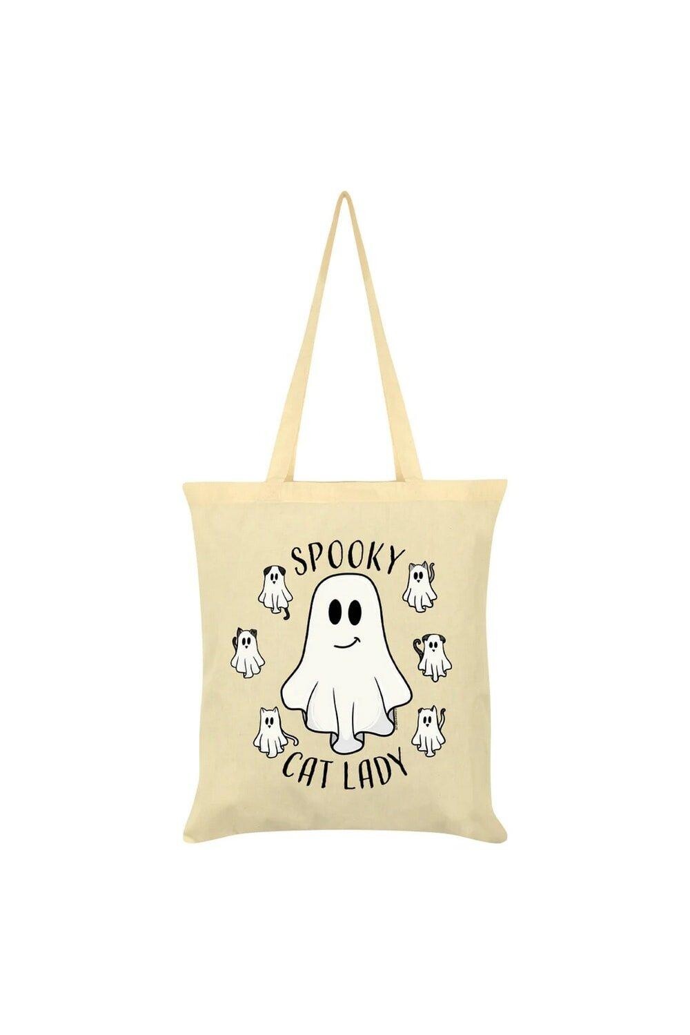 

Сумка-тоут Spooky Cat Lady Ghost Grindstore, белый
