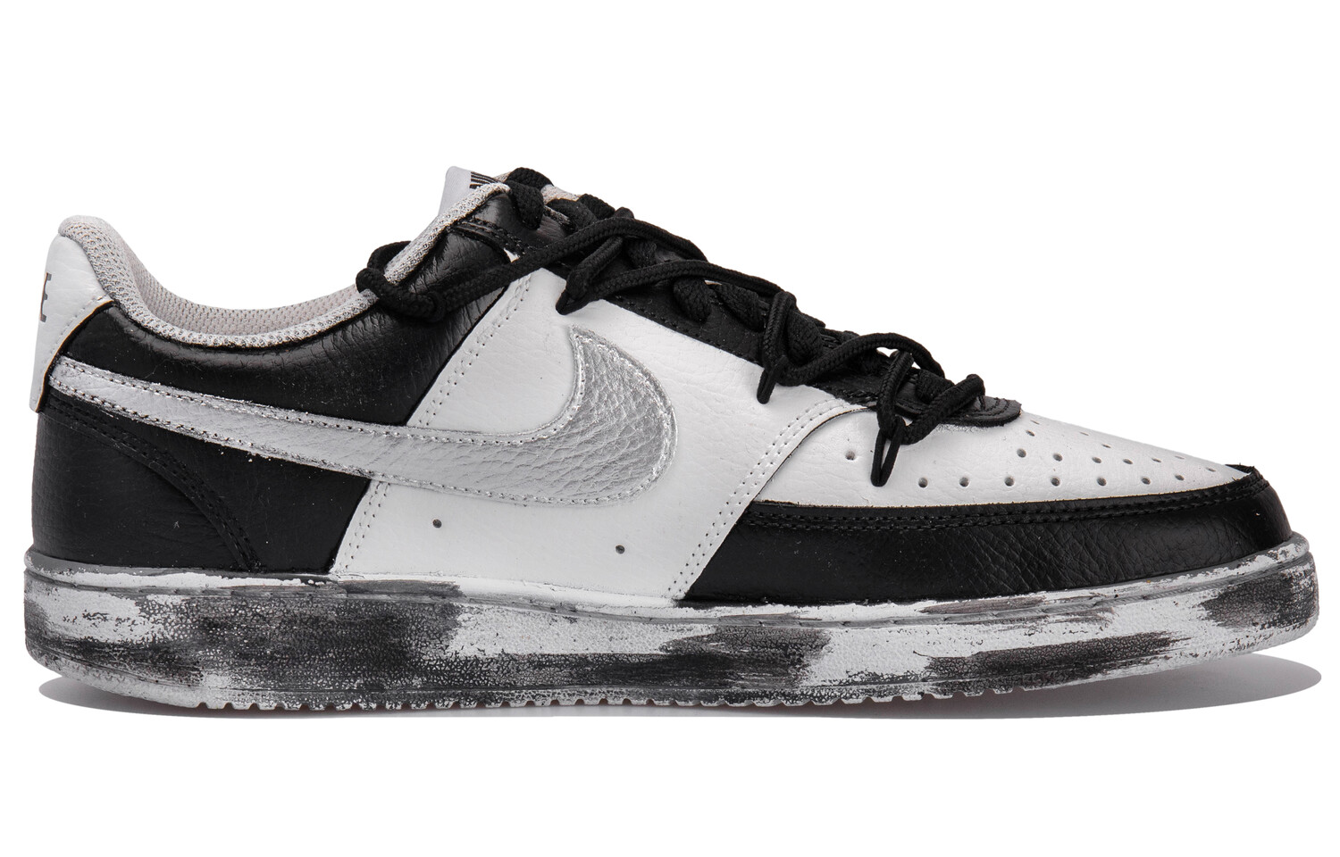 

Кроссовки Nike Court Vision 1 Skateboarding Shoes Men Low-top Black/white/silver, черный