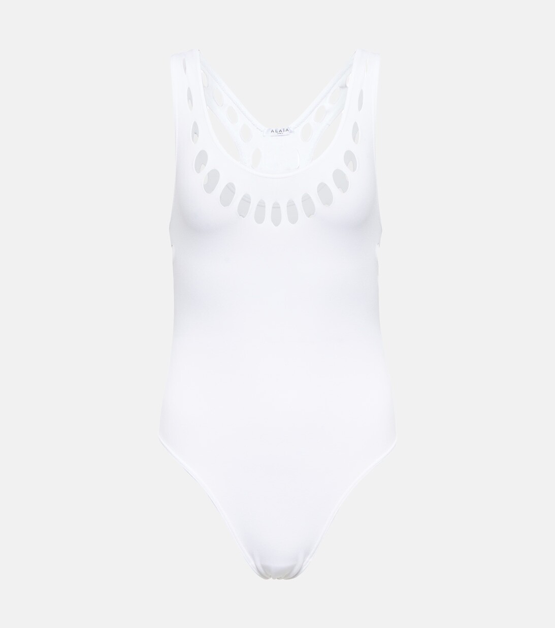 

Купальник с вырезами на спине-борцовке ALAÏA, белый