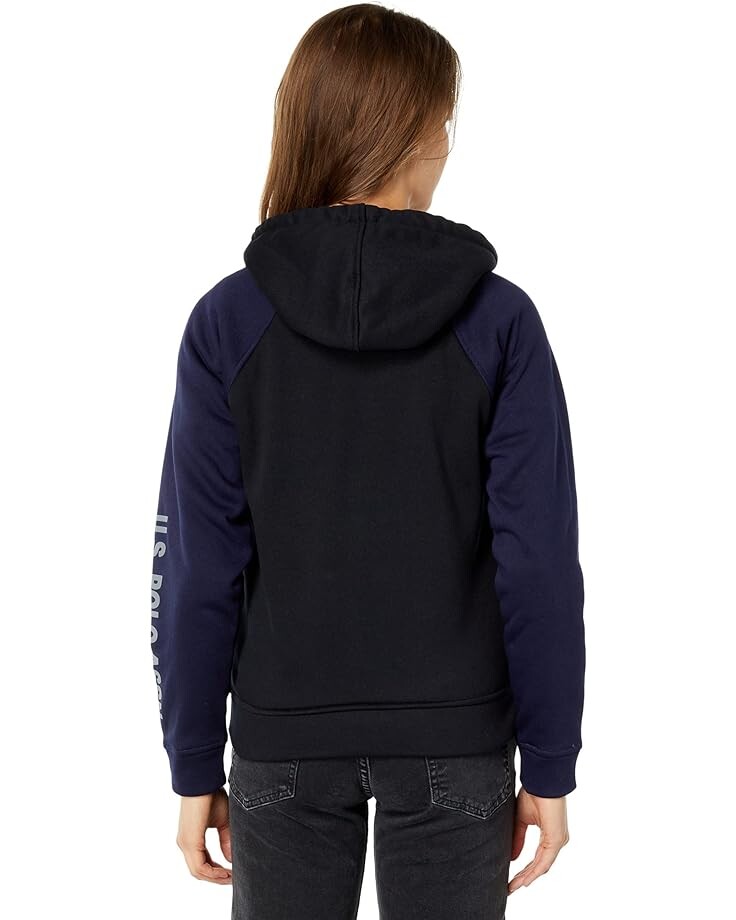 Худи U.S. POLO ASSN. Raglan Color-Block Hoodie, черный