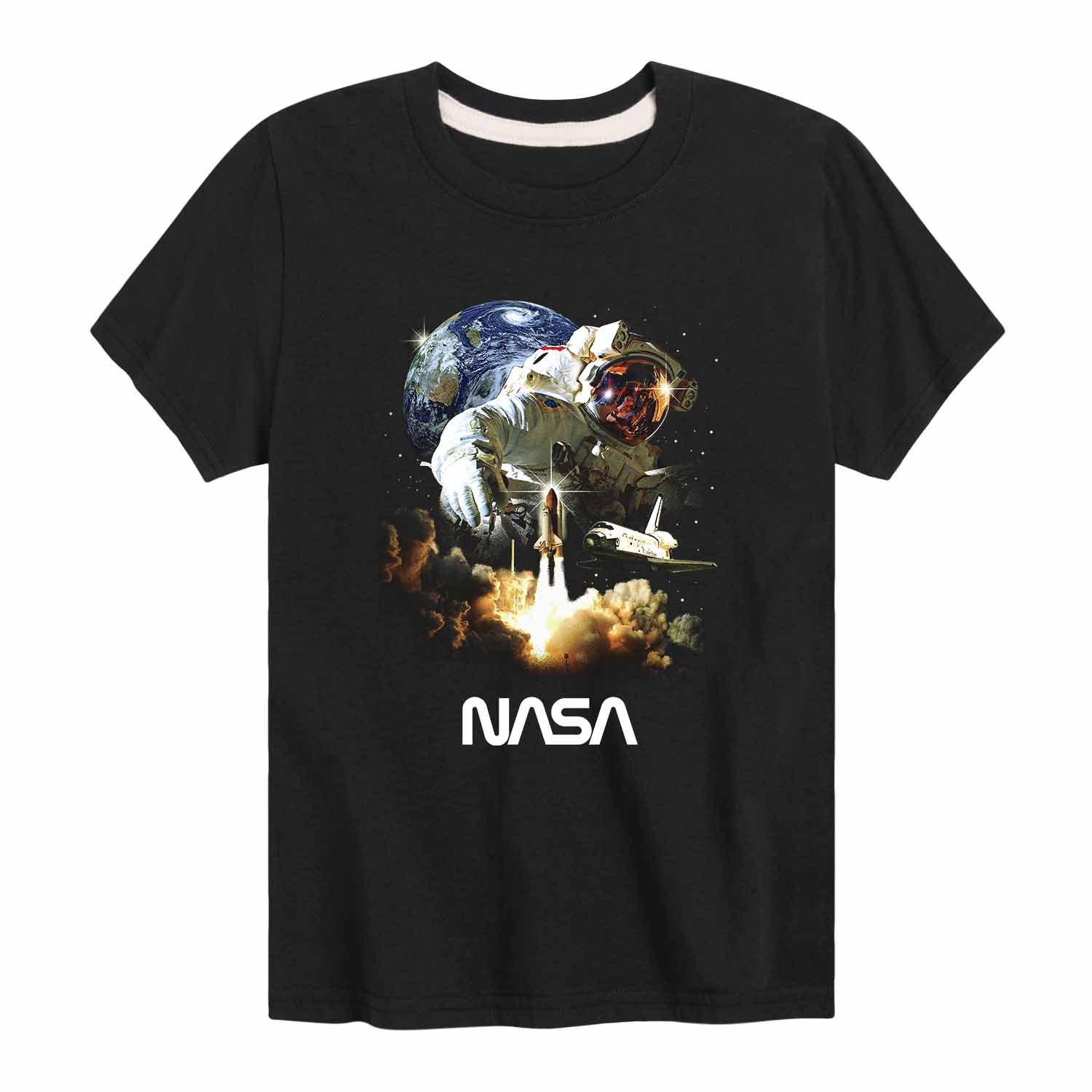 Футболка с рисунком запуска ракеты астронавта НАСА для мальчиков 8–20 лет NASA