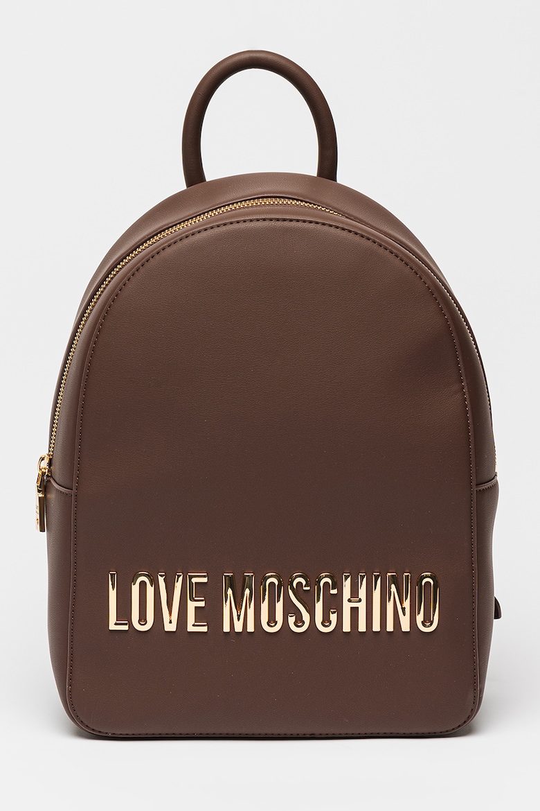 

Рюкзак из экокожи с металлическим логотипом Love Moschino, коричневый