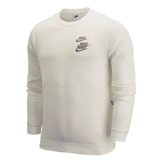 Толстовка Nike Unisex Nike Sportswear Logo Printing Round-neck Sports Sweatshirt White, мультиколор