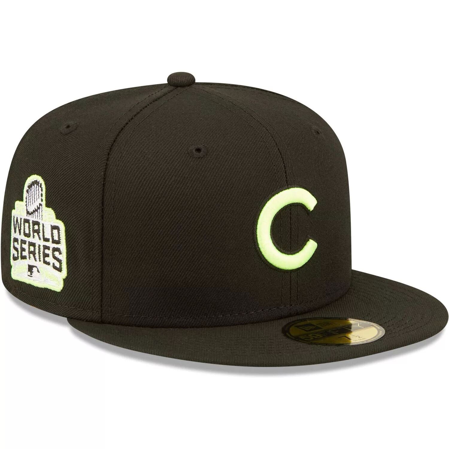 

Мужская New Era Black Chicago Cubs Summer Pop 2016 World Series 59FIFTY Облегающая шляпа со змеиным принтом