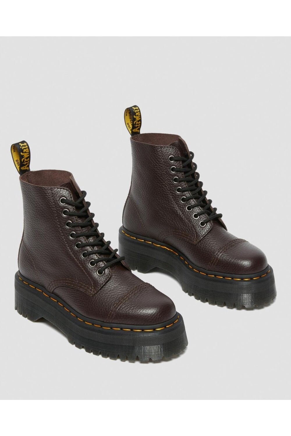 

Ботильоны - Бордовый - На плоской подошве Dr. Martens, бордовый