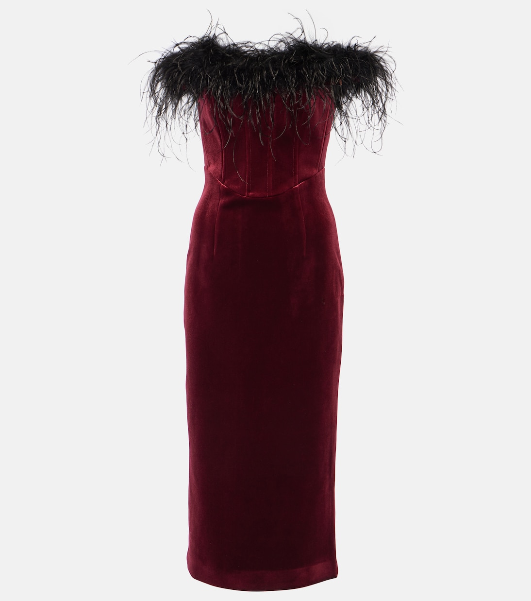 Платье миди vanessa с отделкой перьями Rebecca Vallance, красный miller rebecca total
