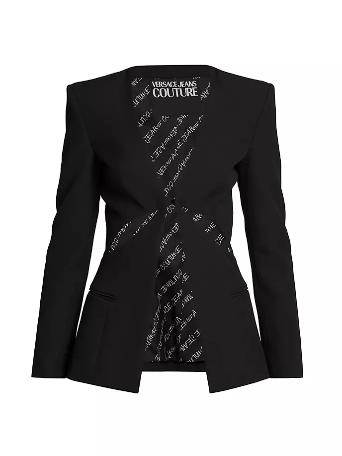 

Куртка с V-образным вырезом и вырезом Versace Jeans Couture, черный