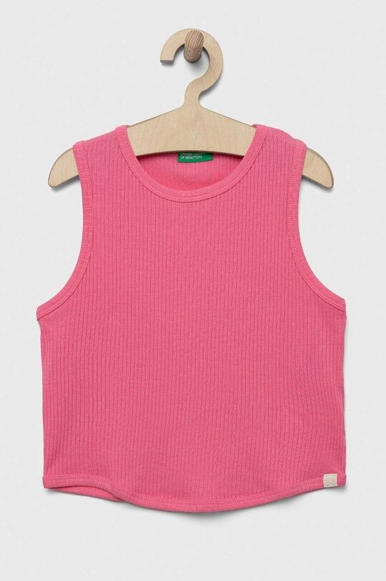 

Детский хлопковый топ United Colors of Benetton, розовый