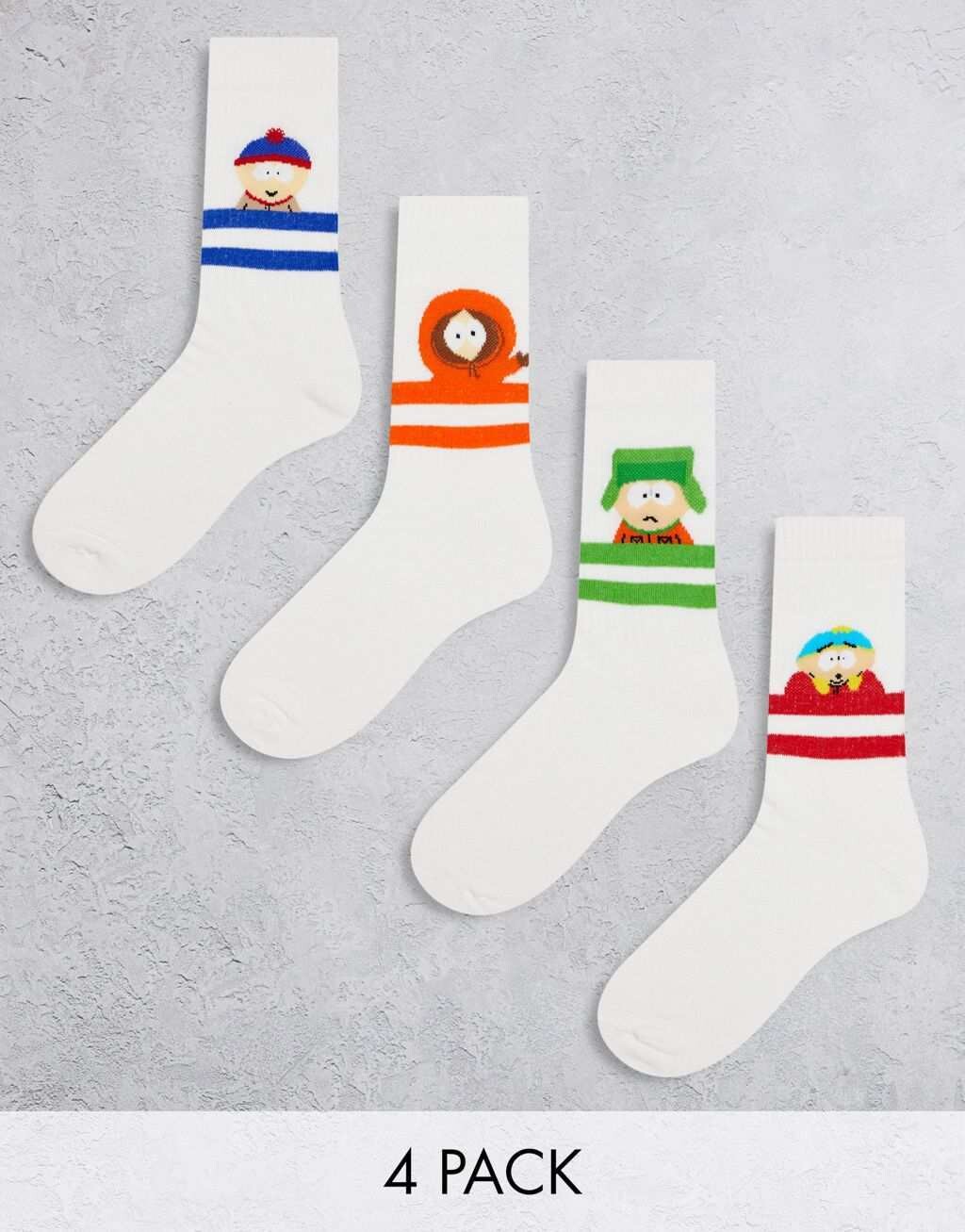 

Четыре пары носков с персонажами ASOS DESIGN South Park