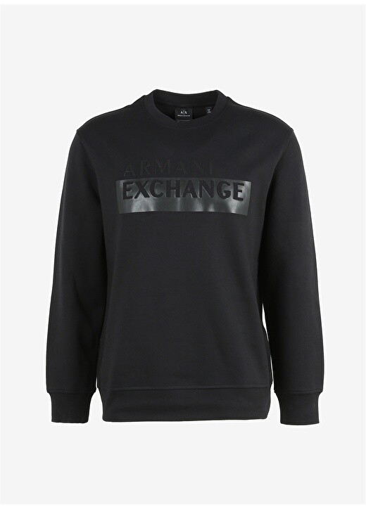

Черная мужская толстовка с круглым вырезом Armani Exchange, Черный
