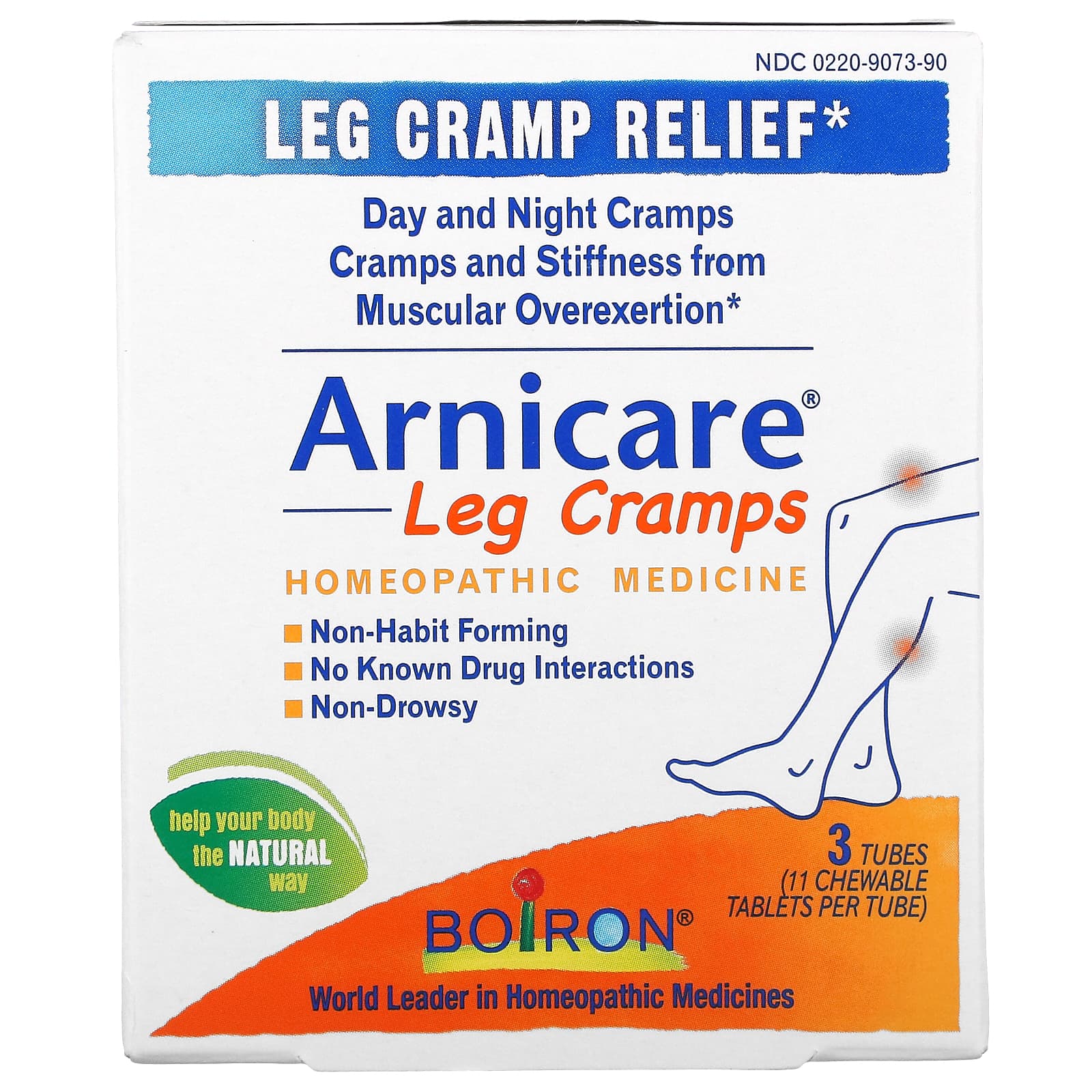 Boiron Arnicare Leg Cramps 3 Tubes 11 Chewable Tablets Each